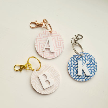 Lines letter keychain