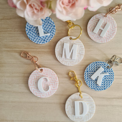 Lines letter keychain