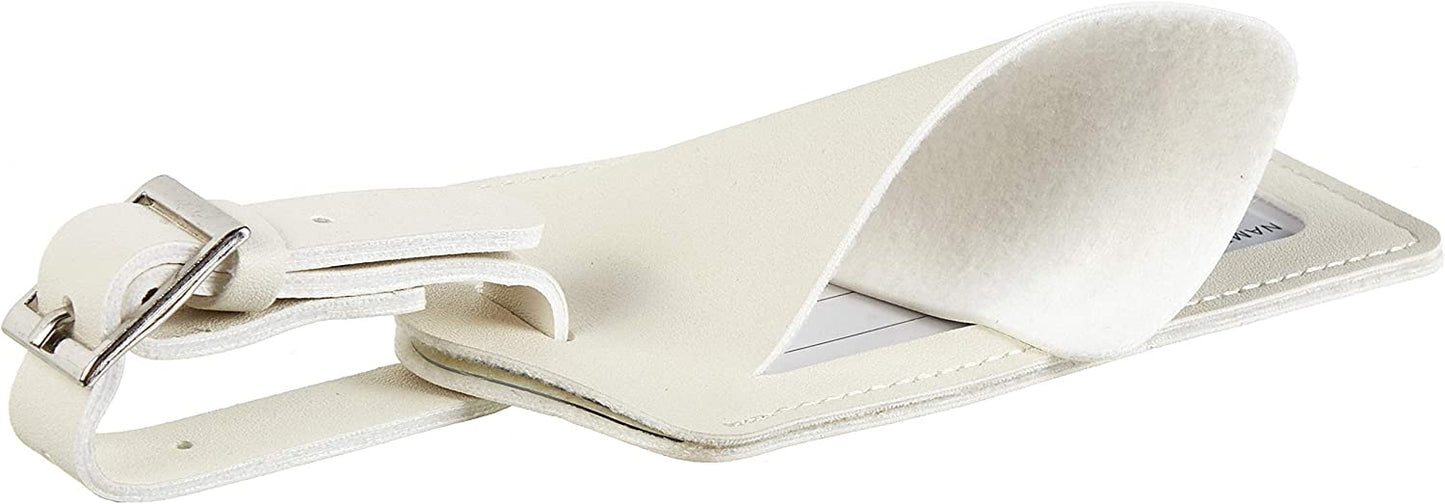 Arabic Name Luggage Leather Tag in White