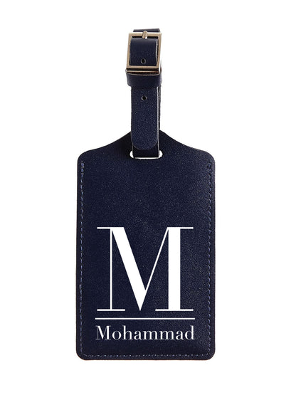 Blue Monogram Leather Luggage Tag