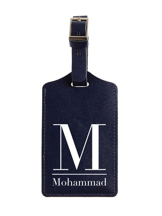 Blue Monogram Leather Luggage Tag
